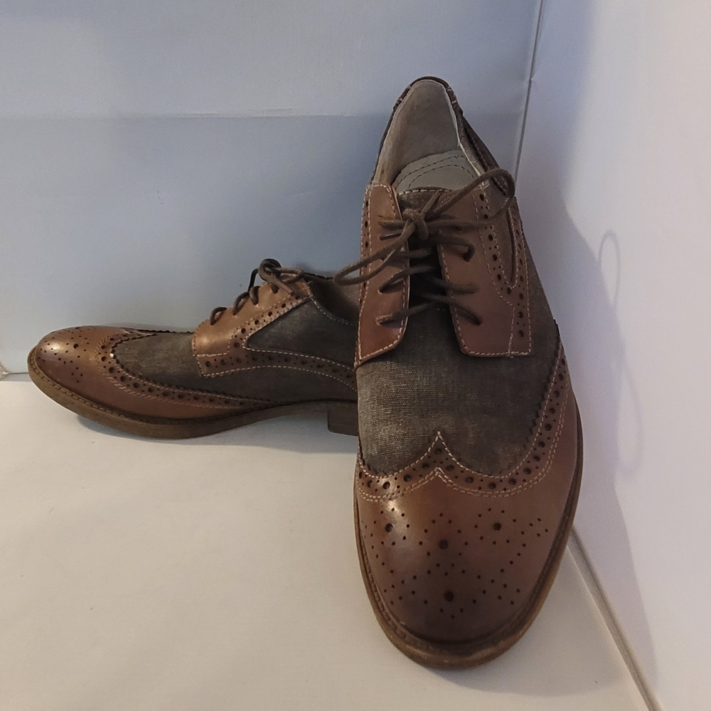 Robert Wayne Collection Men's Wingtip Shoes 11 D Brown Lace